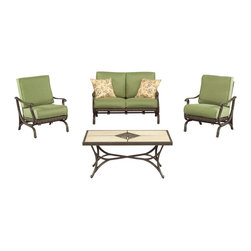 Pembrey 4-Piece Patio Conversation Set with Moss Cushions - Products