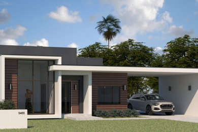 Example of a minimalist exterior home design in Miami