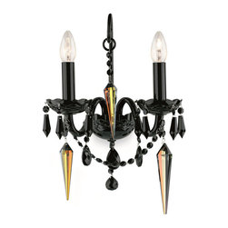 Inviting Home Inc. - Black Crystal Glass Sconce - Wall Sconces