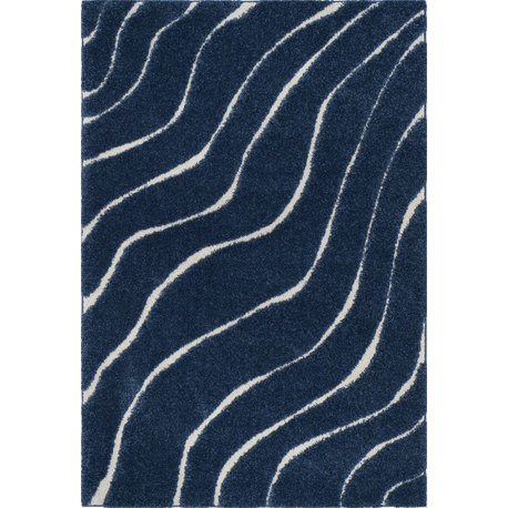 Safavieh Shag Sg472-6511 Geometric Rug, Dark Blue/Cream, 8'6"x12'0"