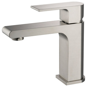 Allaro Single Hole Mount Bathroom Vanity Faucet, Brushed Nickel