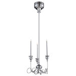Eurofase - 3-Light Contemporary Mini-Chandelier by Eurofase - Candela 3 Light Mini Chandelier  Chrome Finish