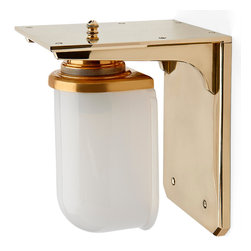 R.W. Atlas Wall Mounted Single Arm Sconce with Glass Shade - Wall Sconces