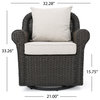 GDF Studio Admiral Outdoor Wicker Swivel Rocking Chair, Water Resistant Cushions