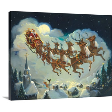 "Santa and Reindeer" Wrapped Canvas Art Print, 20"x16"x1.5"