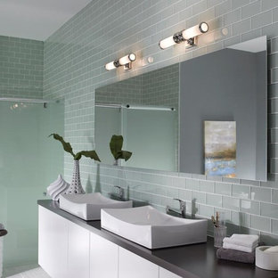 Industrial Badezimmer mit Granit-Waschbecken/Waschtisch Ideen, Design