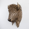 Faux Taxidermy Bison Head Wall Mount, Bronze