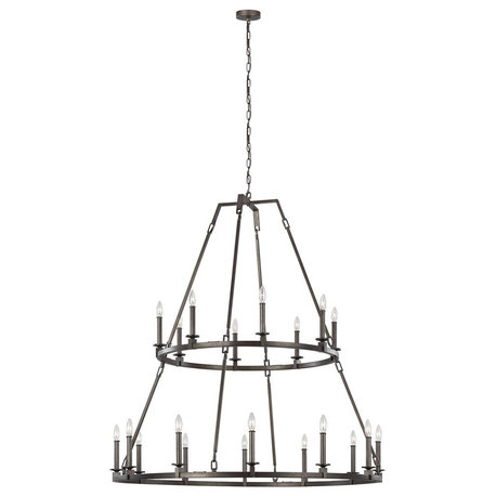 Feiss Landen 20-Light Multi-Tier Chandelier F3217/20SMS, Smith Steel