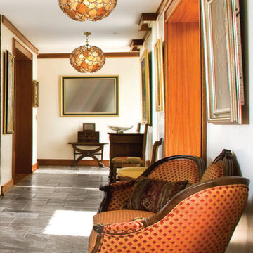 Palla Collection 1-Light 13" Antique Gold Leaf Mini Chandelier with Earth Tone R