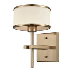 Art Deco 1 Light Vanity Light in Satin Black Finish