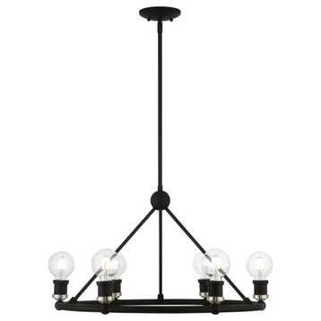 Lansdale 6 Light Black With Brushed Nickel Accents Chandelier