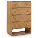 Meridian Furniture - Parker Ash Veneer Chest, Natural - If elegant simplicity is on your checklist, then this Parker natural ash veneer chest hits the mark from all angles. A sophisticated natural finish gives this chest modern flair and refinement while its simple lines ensure a minimalist presentation in your bedroom sanctuary. Four drawers are amply sized for holding undergarments, tees, and unmentionables out of sight and within easy reach. Rich ash veneer adds durability and lasting beauty to the chest's design, whether purchased as a standalone piece or alongside other pieces in the Parker collection.