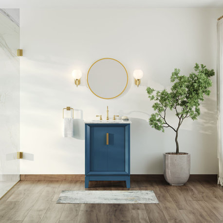 The Ezra Bathroom Vanity, Monarch Blue, 24", Single Sink, Freestanding