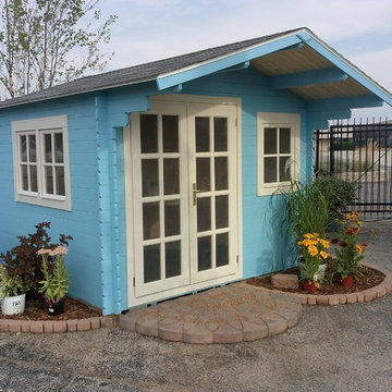 Garden shed assembly (blue)