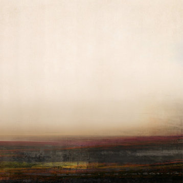 "Hazy Field I" Framed Gallery Wrapped Giclee Print On Canvas With Gel Texture