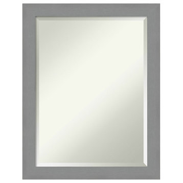 Brushed Nickel Beveled Bathroom Wall Mirror - 21.5 x 27.5 in.