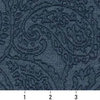 Blue Traditional Paisley Woven Matelasse Upholstery Grade Fabric By The Yard
