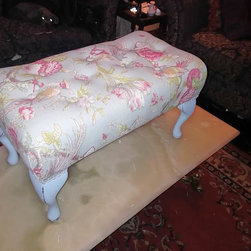 SOLD-Vintage buttoned footstool &pound;95.00 - Products