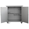 Salsa 2 Door Mirrored Entryway Accent Storage Cabinet, Gray Silver Wood