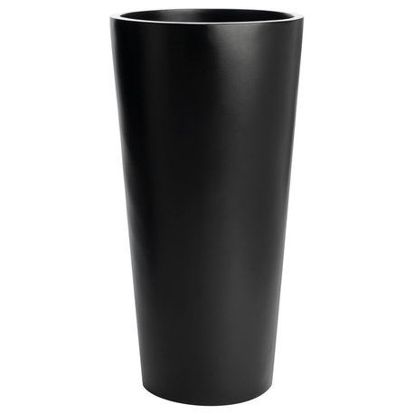 Sonoma Tall Cylinder Planter, Black, 13"x26"