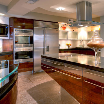 Contemporary Design with High Gloss wood grain