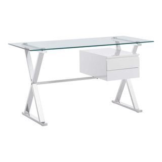 BELLEZE Rhudi 62 Executive Desk, Stone Grey 