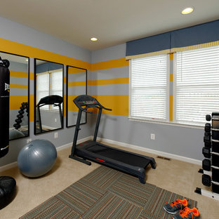 75 Small Home Gym Design Ideas - Stylish Small Home Gym ...