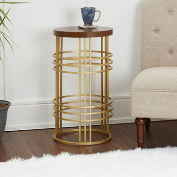 Rochelle Round Accent Table, Gold