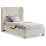 Meridian Furniture - Penny Bed, Cream, Twin, Chenille Fabric - Give your bedroom an instant makeover with this cream Penny chenille fabric bed. A fusion of style and comfort, this twin-size bed comes upholstered in rich cream chenille fabric for a charming look and has an extra-high, curved headboard for optimal support while you read or watch TV. A chic and functional addition to your bedroom, this handsome bed is a true showstopper from every angle.