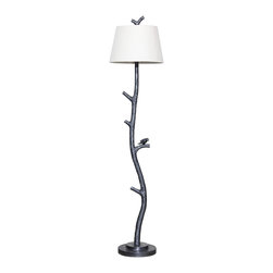 Twig Floor Lamp with Bird Detail - Floor Lamps