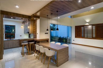 Example of a mid-sized minimalist formal and open concept living room design in Other
