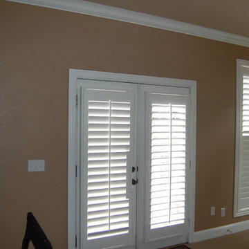 Custom Shaped Plantation Shutters for French Doors