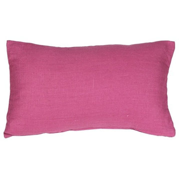 Pillow Decor - Tuscany Linen Orchid Pink 12 x 20 Throw Pillow