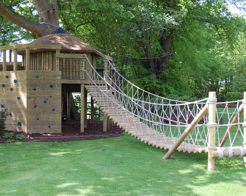 Best Playhouse Treehouse Climbing Wall Design Ideas & Remodel Pictures ...