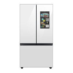 Samsung Bespoke 30 Cu. Ft. 3-Door French Door Refrigerator with Family Hub in White Glass Hub Panel Included - Additional Panels Sold Separately - Refrigerators