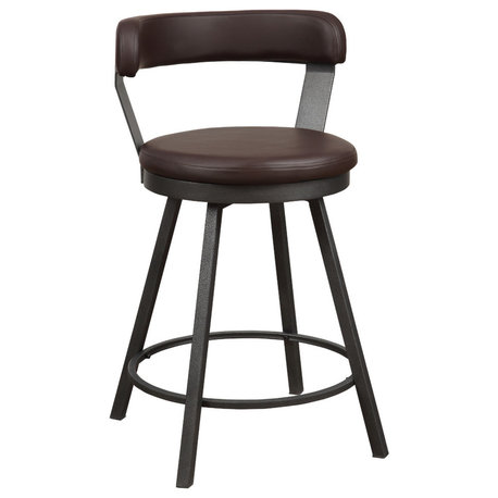 Sonya Counter Height Swivel Stools, Set of 2, Brown