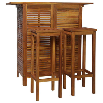 Vidaxl 3 Piece Bar Table and Chair Set Solid Acacia Wood