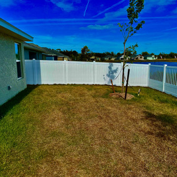 White vinyl fence