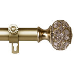 Central Design Products - Bailey 1" Curtain Rod, Gold, 48-84" - Decorate your window with Central Design Products Curtain Rod. This rod is made of solid steel pole with high quality finials that will add sophisticated touch to your window