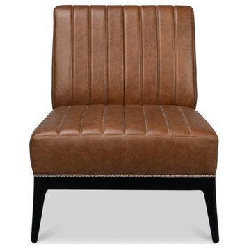 Agave Slipper Accent Chair In Distilled Leather