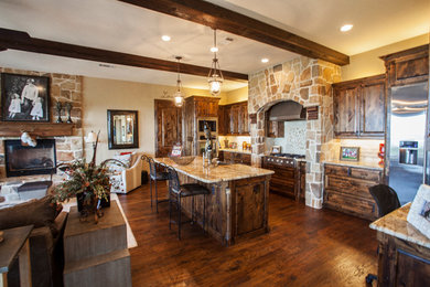 Example of a mountain style kitchen design in Dallas