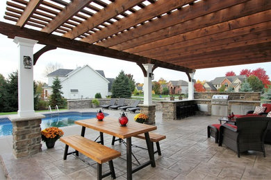 Pool - large traditional lap pool idea in Other