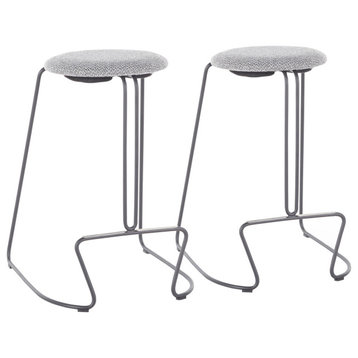 Finn Counter Stools, Set of 2, Charcoal Fabric