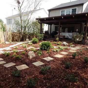 Oriental themed shade garden