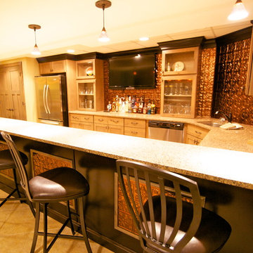 Clinton, Iowa clients with basement bar and game room