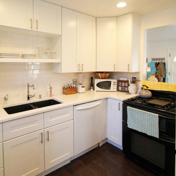 East Denver Minimalist White Bathroom & Kitchen Renovation