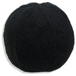 StyleCraft - Dann Foley Circle Throw Pillow Black Teddy Velvet With Feather Filling - Balance your living room with this chic teddy woven accent pillow. This piece offers texture to your space with its soft and fluffy sherpa fabric. Place this circle throw pillow on your sofa or on a chaise for a touch of glam.