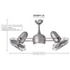 Dagny Rotational Ceiling Fan, Integrated LED, Brushed Nickel, Metal Blades