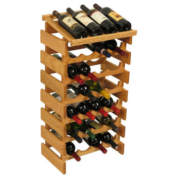 Wooden Mallet Dakota 7 Tier 28 Bottle Display Wine Rack in Light Oak