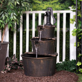 Sunnydaze Decor Grecian Column Inspired 3-Tier Outdoor Water Fountain